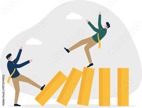 Professional kicking over a stack of gold coins