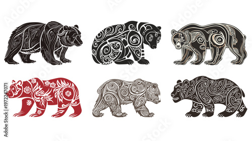 Native Chinese traditional drawing of a bear ink illustration hand-drawn animal detailed brushwork classic oriental art wildlife natural forest concept cultural heritage symbolic representation realis