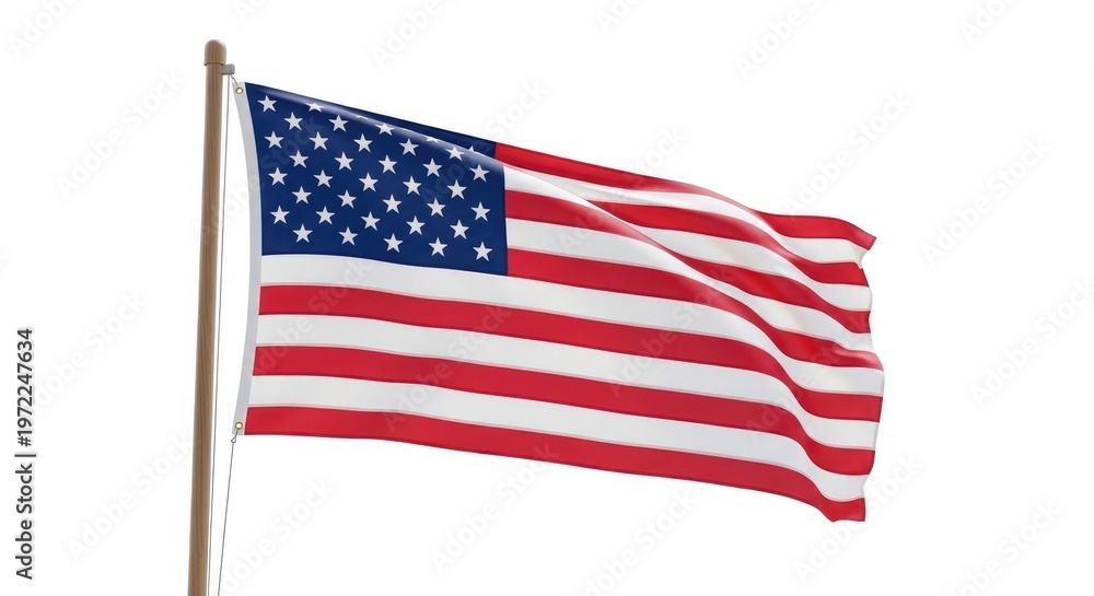 Fototapeta premium Happy independence day vibrant american flag waving usa patriotism celebration