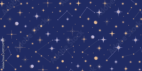 A celestial canvas of stars. A stunning, intricate illustration of celestial bodies, patterns, and arrangements. The image would likely evoke feelings of awe, wonder, and inspiration.