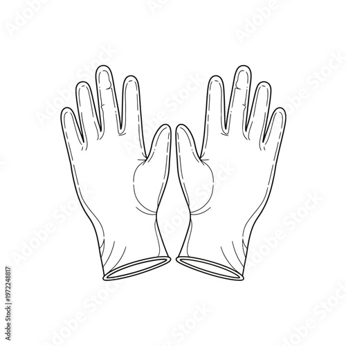 Medical gloves illustration isolated on white background for healthcare.