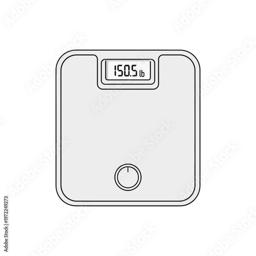 Digital bathroom scale showing weight of one hundred fifty point five pounds.