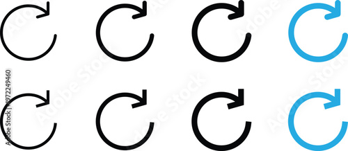 Set of refresh icons, reload sign, vector illustration
