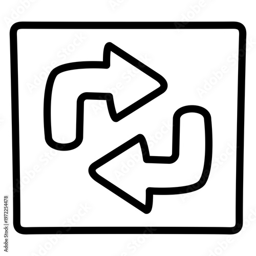 An icon design of reversible arrows isolated on white background 