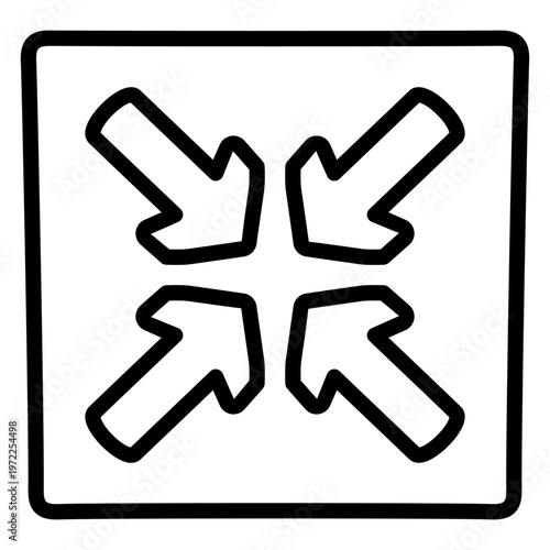 Trendy design icon of four inward arrows 