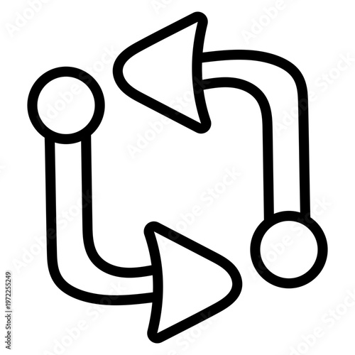 An icon design of reversible arrows isolated on white background 