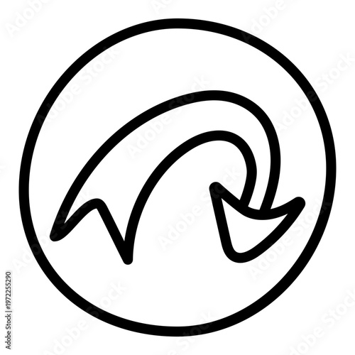 Turn down right arrow, editable vector 