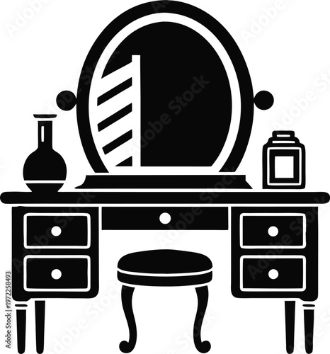 Dressing Table silhouette black icon