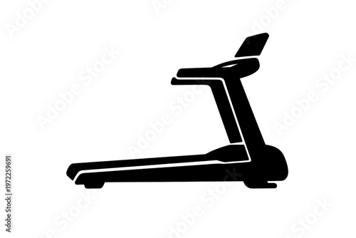 Sleek treadmill silhouette on white background for fitness enthusiasts