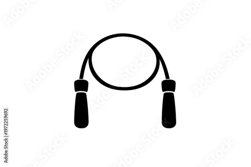 Black jump rope icon on white background