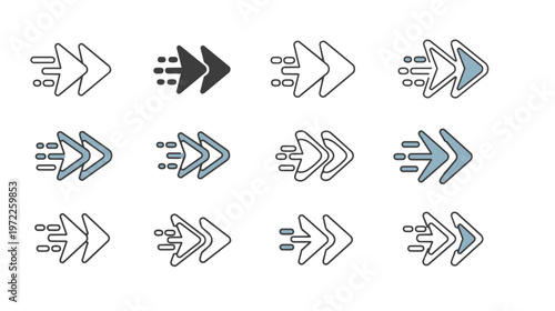 A collection of various arrows and pointers in different styles and colors.