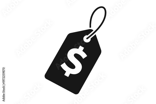 Price tag icon with dollar symbol for shopping and retail
