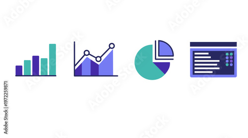 The infographic displays various statistical charts and graphs on a screen.