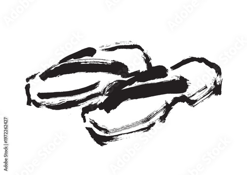 下駄の筆書き和風イラスト