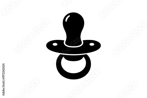 Black pacifier icon on white background