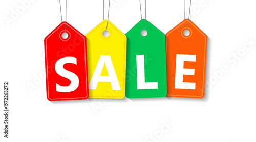 Colorful vector tags advertising discounts