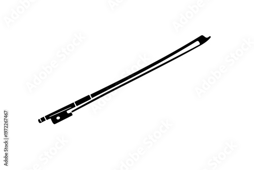 Elegant violin bow design on white background