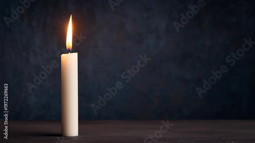 Social justice visual concept, a single lit candle symbolizing hope and remembrance.