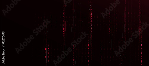 Cyber Security Breach With Red Binary Code Digital background
