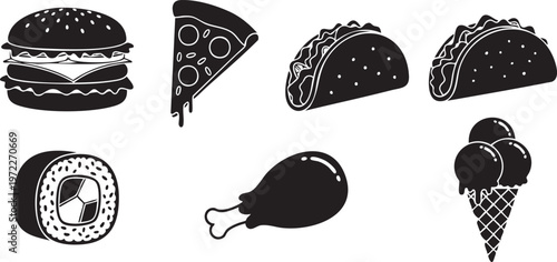 Fast food collection a diverse array of culinary delights