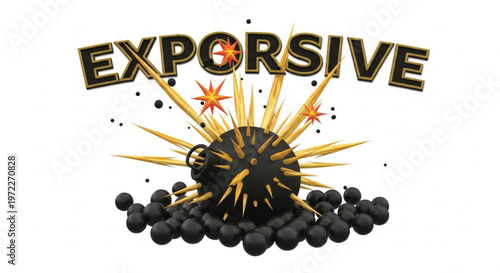 Explosive device illustration a dramatic depiction of a bomb with bursting sparks