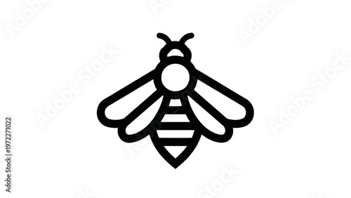 Simple Black Bee Icon Illustration Design 2.