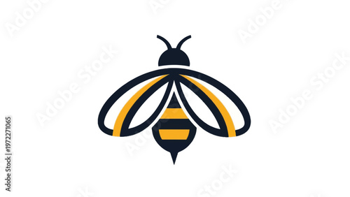 Stylized Bee Logo Design Element.
