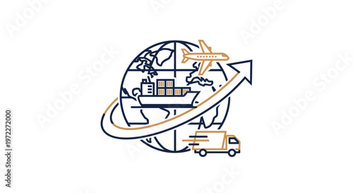 Global logistics and transportation shipping air and delivery services