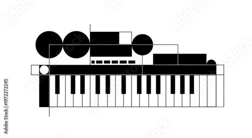 Abstract Keyboard Music Symbol Design
