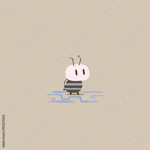 Robotic Ant Navigating a Glowing Circuit Maze Pathway