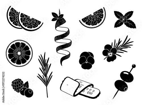 Mocktail Silhouette - Zero Proof Drink Vector