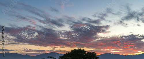 Dramatic sunset over the mountains