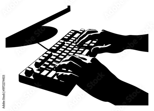 Mechanical Keyboard Typist - Minimal Vector