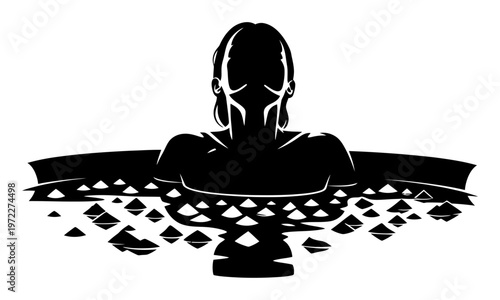 Ice Bath Silhouette - Cold Plunge Vector