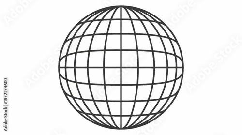 The globe is depicted in a wireframe illustration on a simple background.