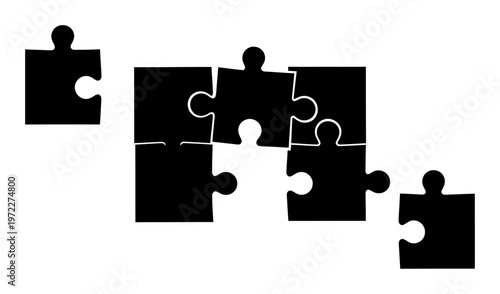 Collaboration Puzzle - Connecting Pieces Vector