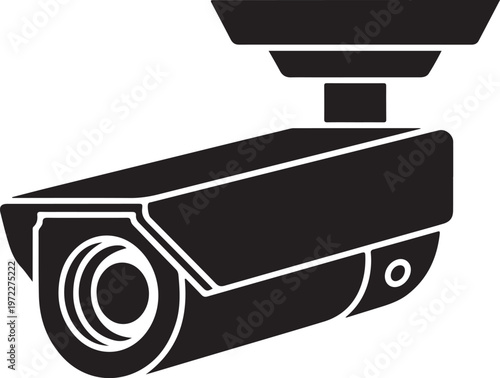 Security camera mounted on a wall with surveillance dome light above it