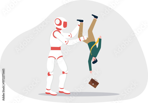 Robot catching a falling professional