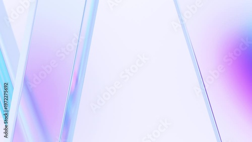 Abstract rotating glass surfaces on a light background, 4k seamless loop 3d animation