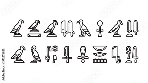 Ancient egyptian hieroglyphs a collection of symbolic representations