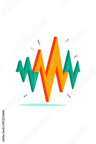Vibrant Seismic Wave Graph Showing Intense Earthquake Activity