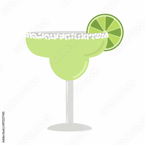 A refreshing margarita cocktail with lime and salt, an alcoholic beverage