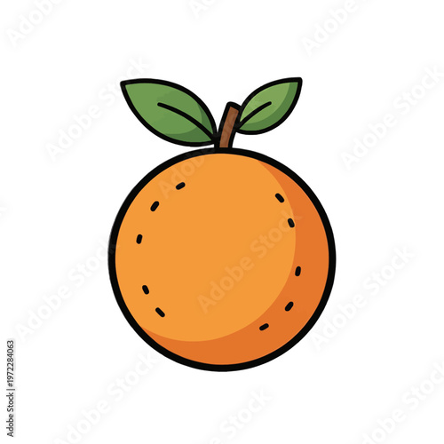 Orange Fruit Illustration Vector, Minimalist Design, Isolated on Transparent Background for Food and Health Apps