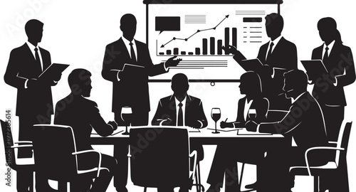 Business team meeting in a conference room setting