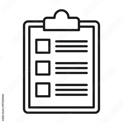 Clipboard with checkboxes and lines on a to do list for organization and planning