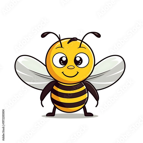 Dynamic Bee Line Cartoon Vector Illustration