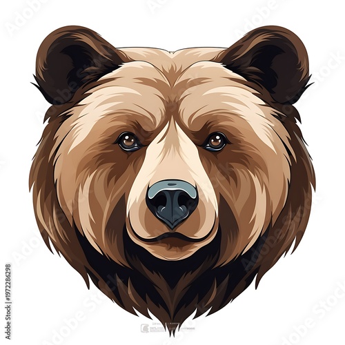 Top View Bear Vector Illustration on White