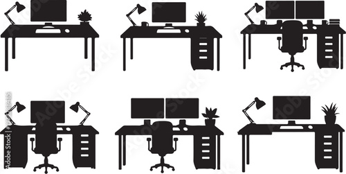 Office Workspaces with Desks and Chairs for Productivity and Efficiency