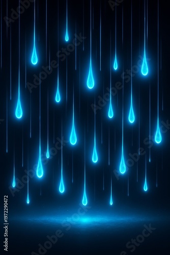 Energy Rain Glowing raindrops to symbolize energy from precipita