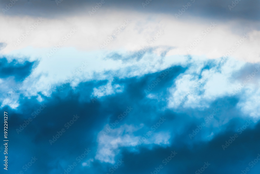 Obraz premium Dark blue rain clouds sky texture weather background